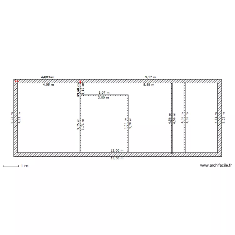 Etage chambre et bureau. Plan de 
