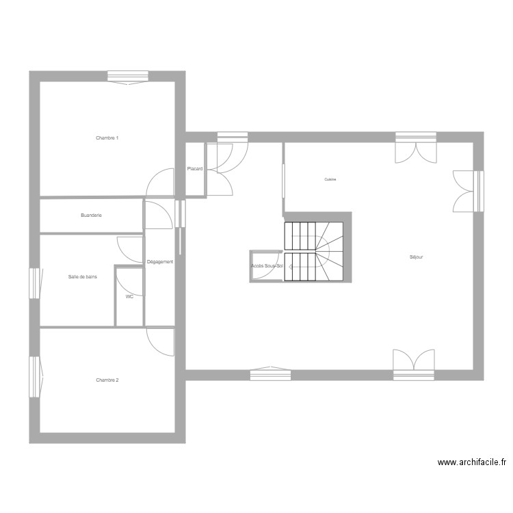Francisque Jomard Niv 0. Plan de 10 pièces et 93 m2