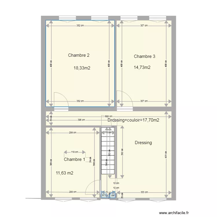 etage apres travaux. Plan de etage apres travaux. Plan de