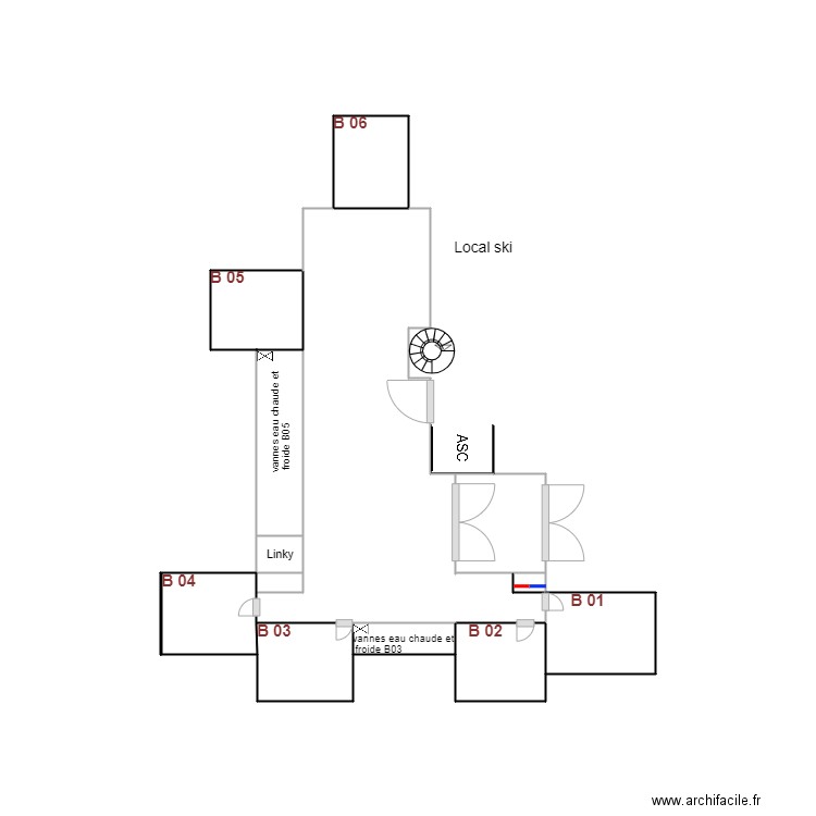 Arolles B RC. Plan de 10 pièces et 9 m2