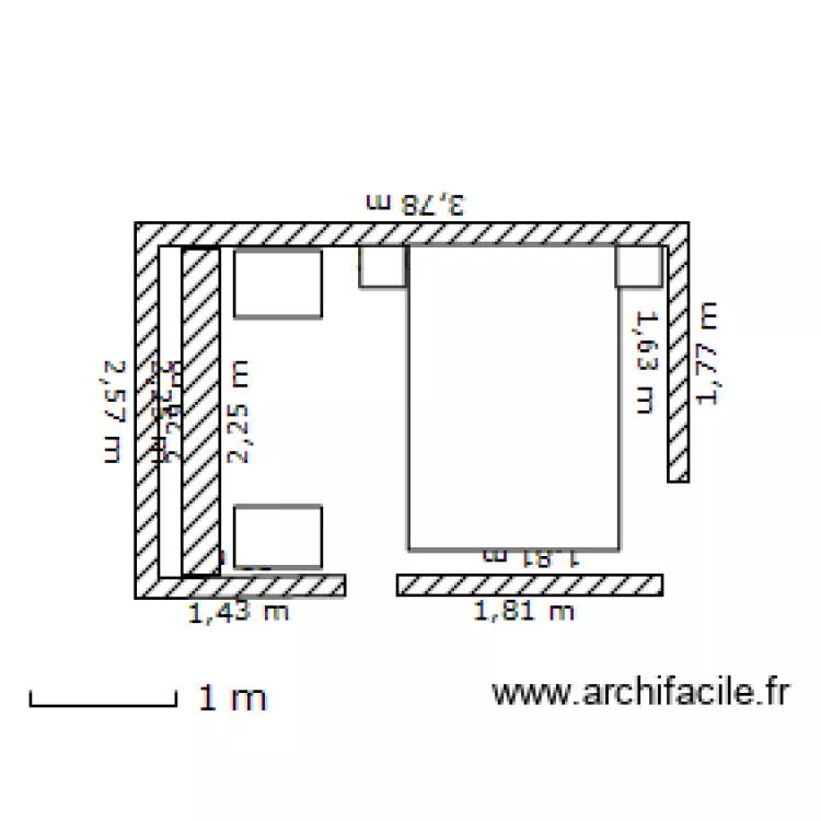 chambre bonne dimension 2. Plan de 