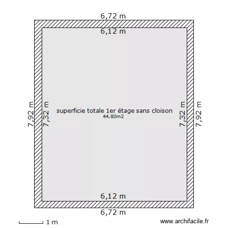 superficie 1er &eacute;tage. Plan de 