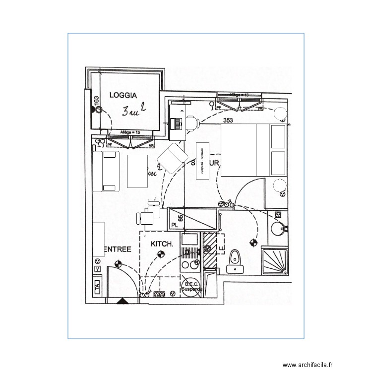 Studio Issy. Plan de 0 pièce et 0 m2