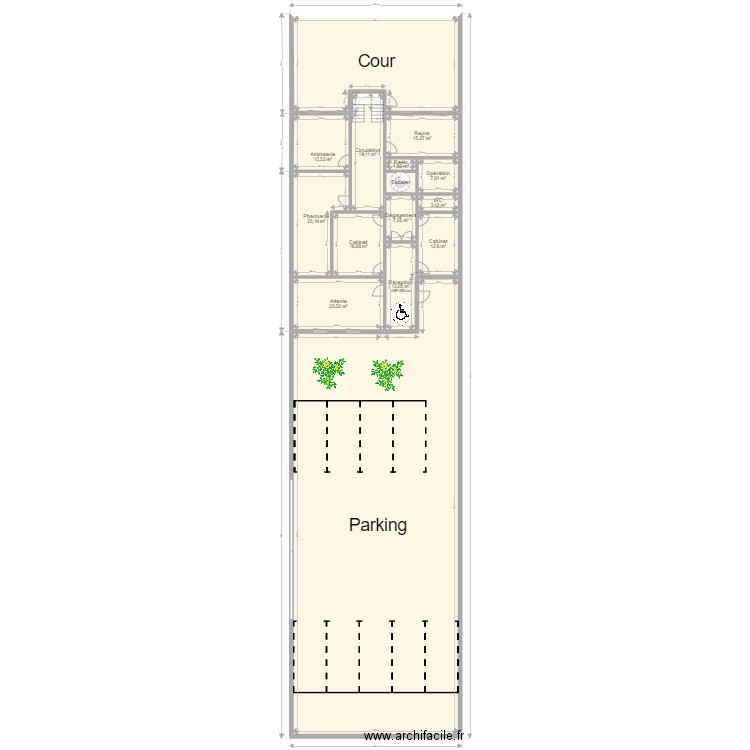 78 TRAPPES 42 LECLERC PLAN MASSE EXISTANT URBA ArL 180622. Plan de 24 pièces et 736 m2