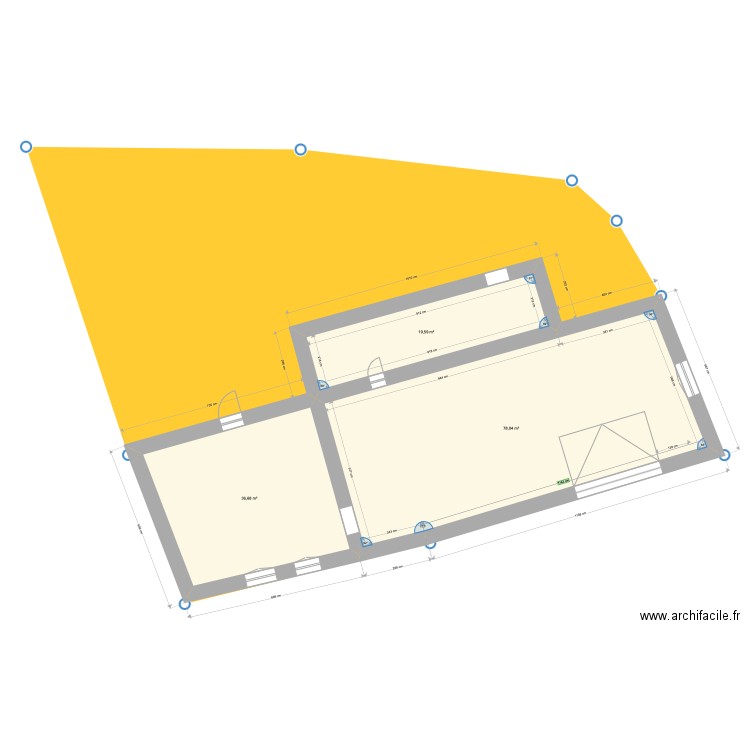 Projet Le Landreau Mesure OK. Plan de 3 pièces et 134 m2