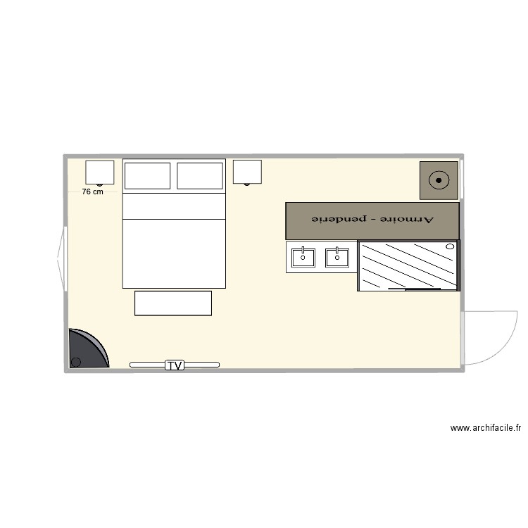 183B CHAMBRE 11. Plan de 1 pièce et 19 m2