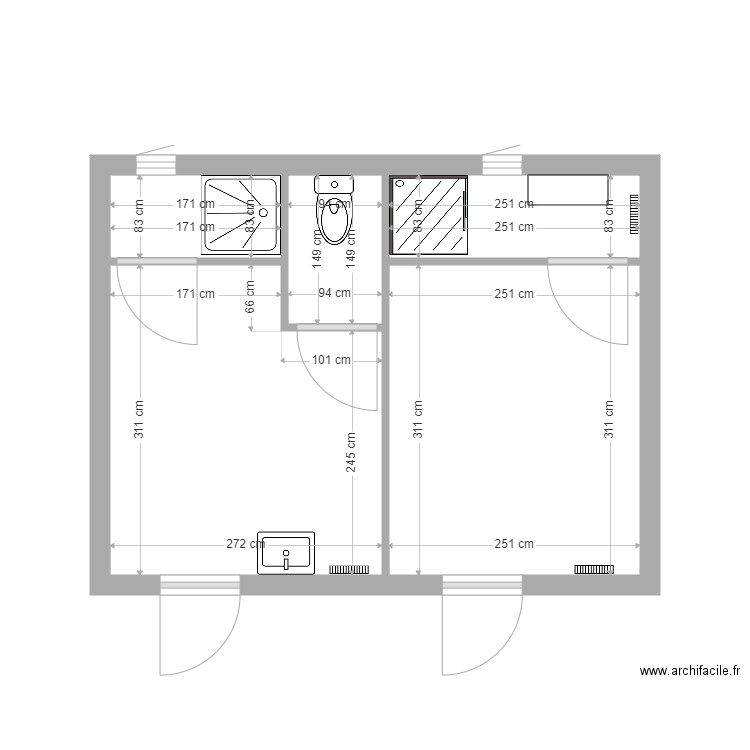 Sanitaires EA projet. Plan de 0 pièce et 0 m2