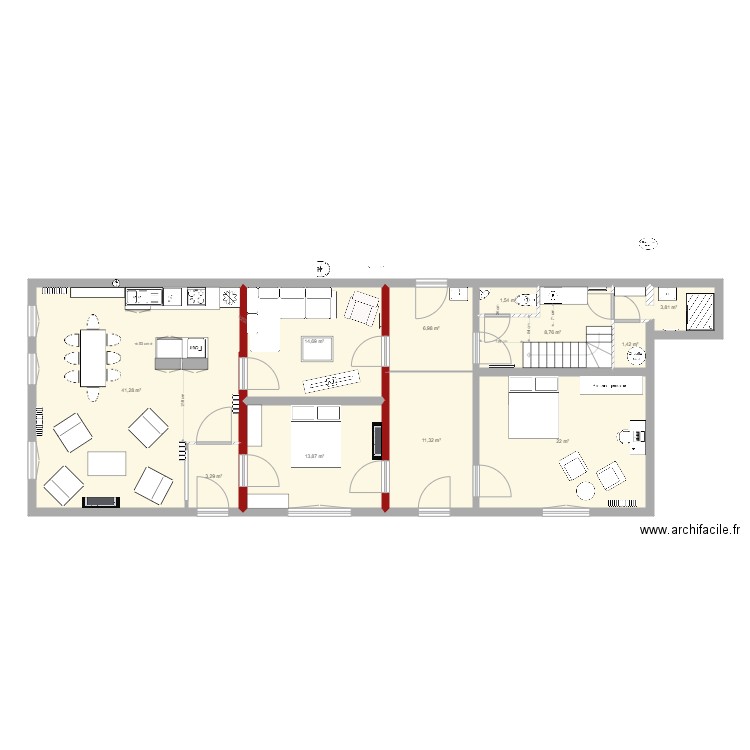 rdc initial Bmesures grand salon SDB. Plan de 0 pièce et 0 m2