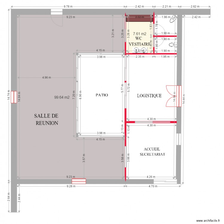 CARRE  réimplantation option 1. Plan de 0 pièce et 0 m2