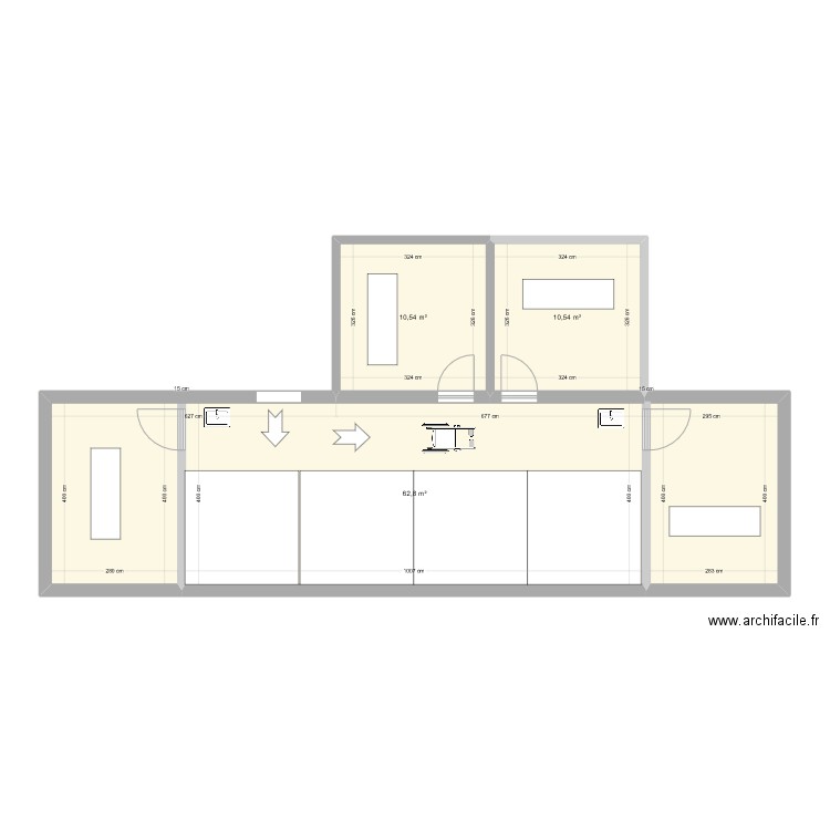 MSP 2. Plan de 3 pièces et 84 m2