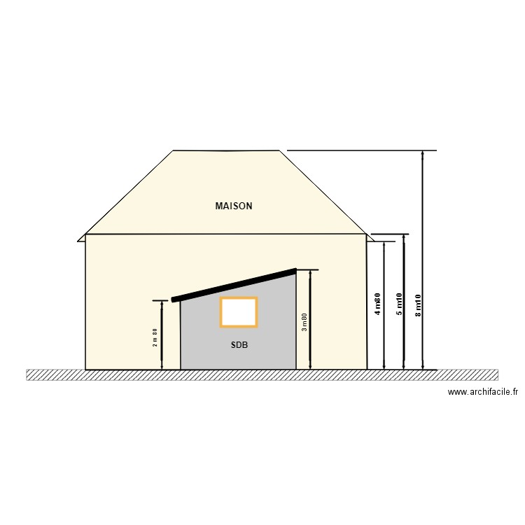 Maison plus SDB. Plan de 0 pièce et 0 m2