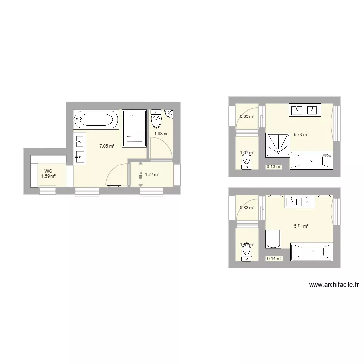 Salle de bain. Plan de 