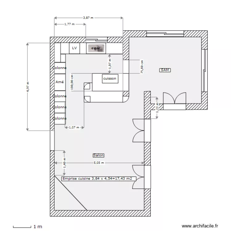 Cuisine Severine C16. Plan de 