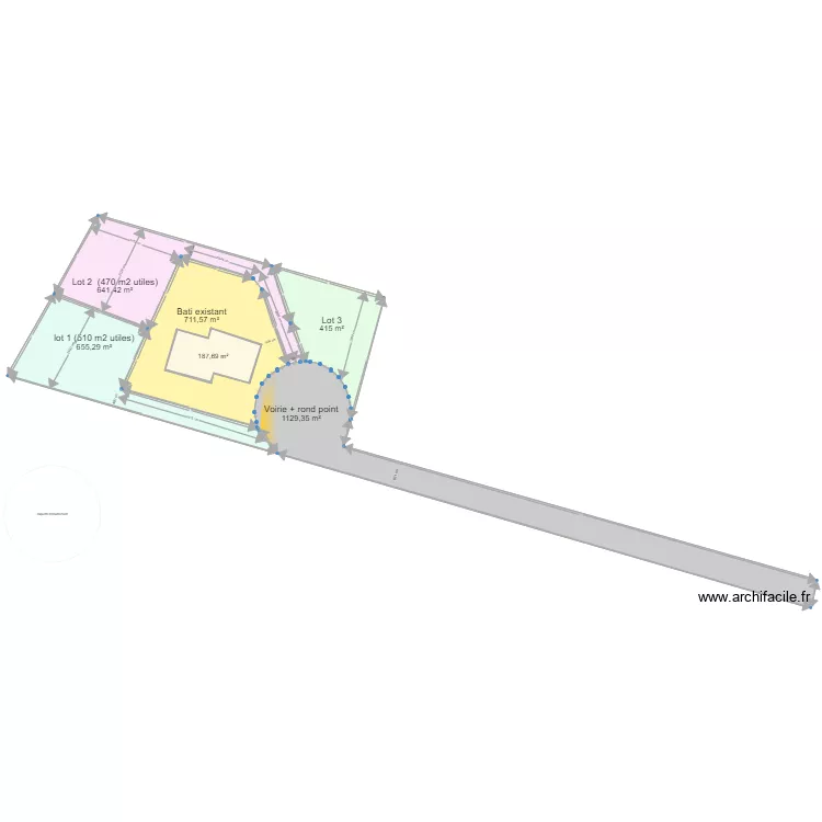 Castelmaurou 32 Clos du Loup v3  3 lots et rond point. Plan de 