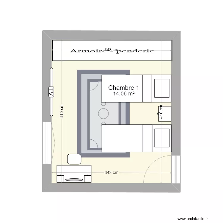 Marceau chambre 1 V2. Plan de 