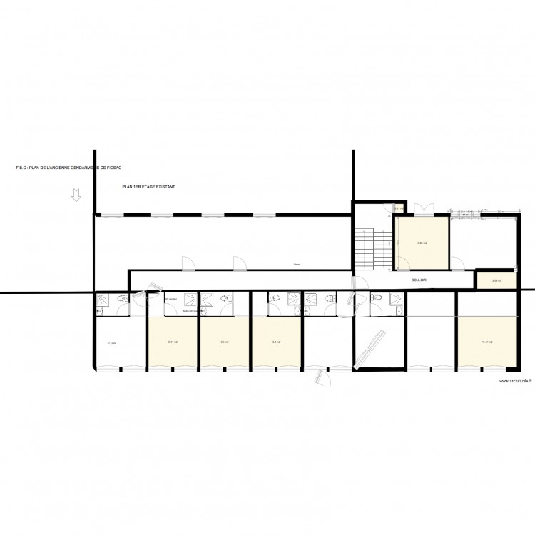 REZ DE 1ER ETAGE 2  GENDARMERIE FIGEAC. Plan de 0 pièce et 0 m2