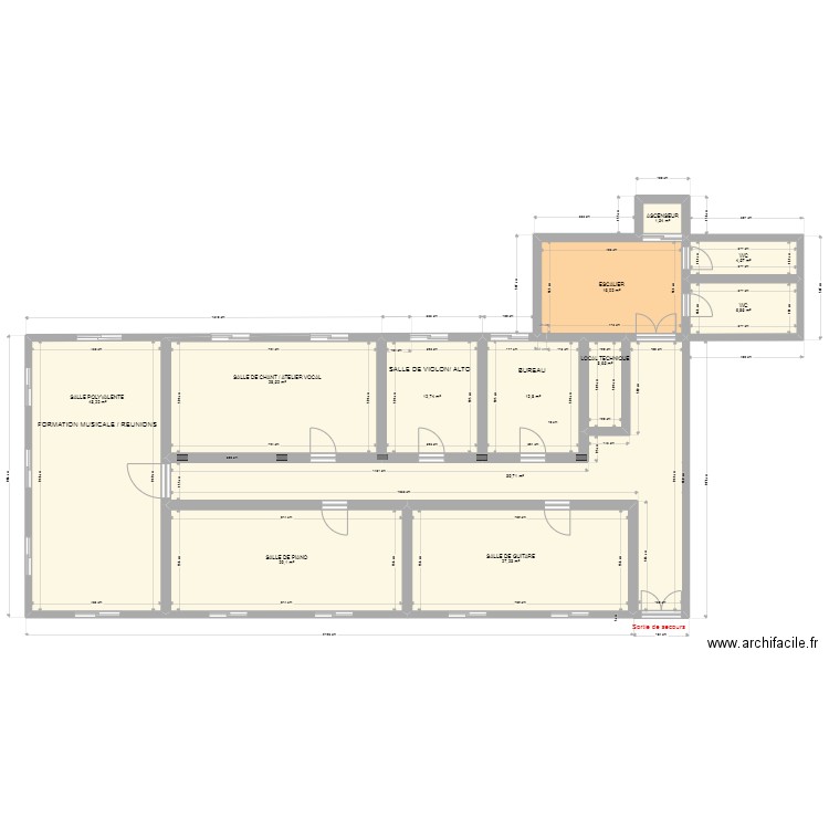 1er étage - IMPULSE maj 30-06-22. Plan de 12 pièces et 226 m2