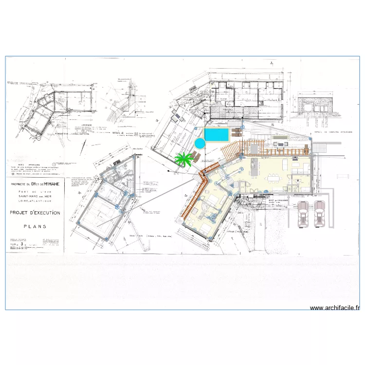 yann AVEC BUREAU et toilttes decal&eacute;s sans agrandissement PHANELLY. Plan de 