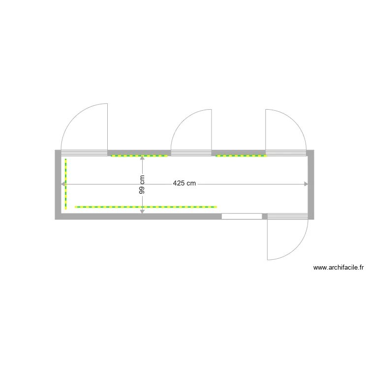 COULOIR CHAMBRES. Plan de 