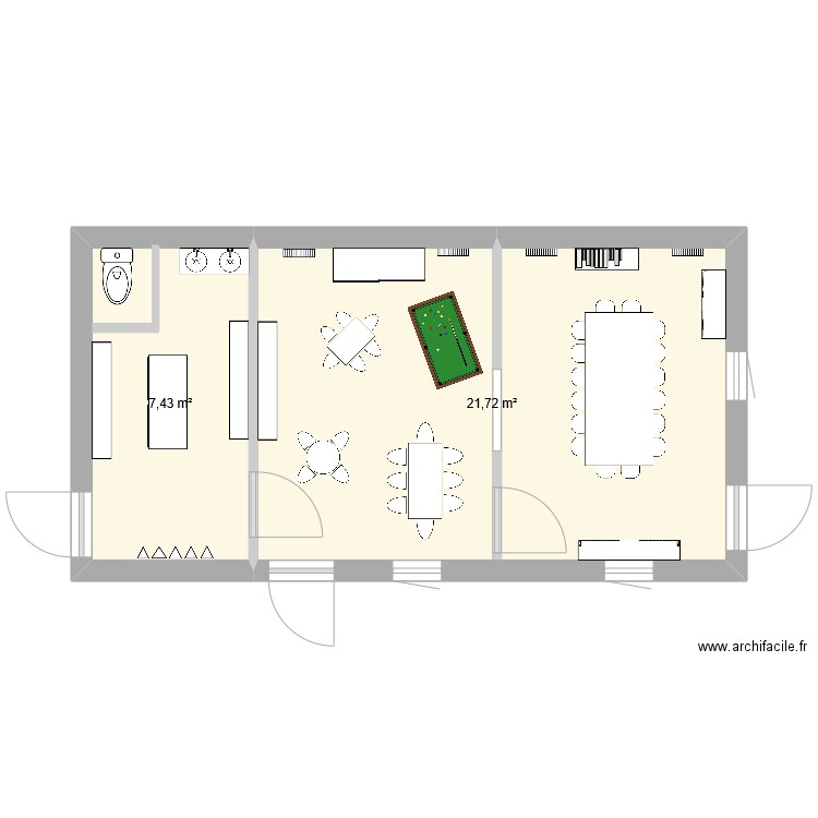 Aménagement Algeco. Plan de 0 pièce et 0 m2