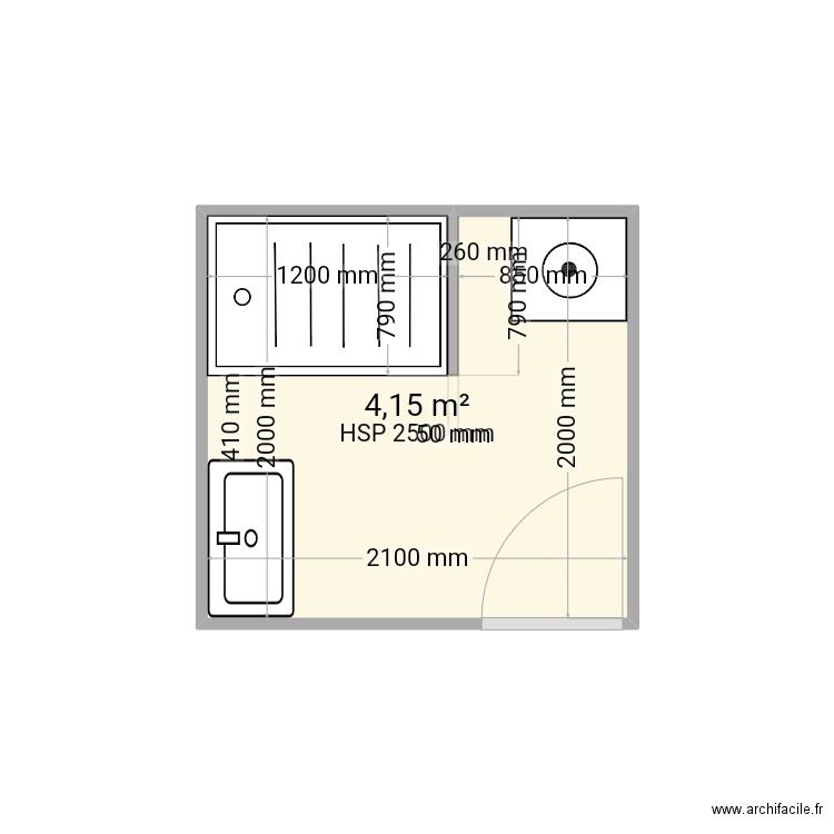 condevaux. Plan de 1 pièce et 4 m2