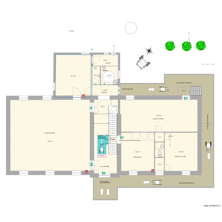 ERP MAIRIE  SALLE DES FETES 1. Plan de 0 pièce et 0 m2