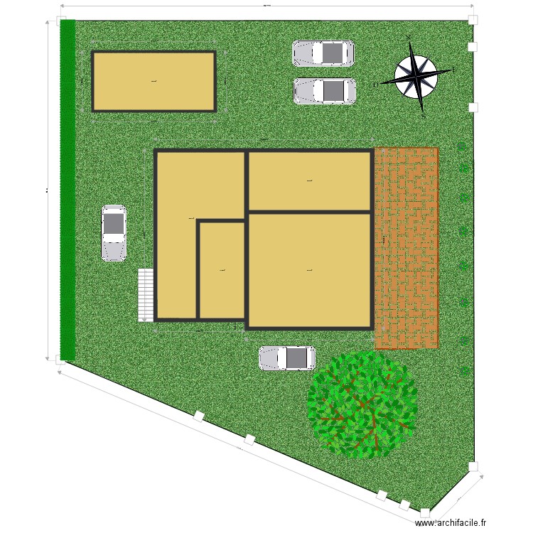 projet extention Monteil Branenx plan de masse. Plan de 0 pièce et 0 m2