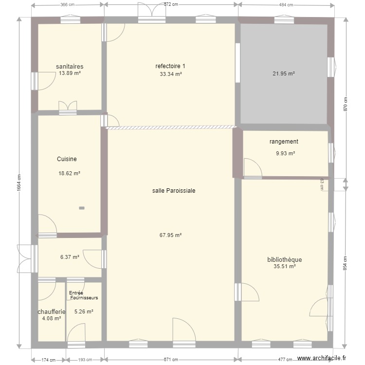 salle paroissiale v3. Plan de 0 pièce et 0 m2