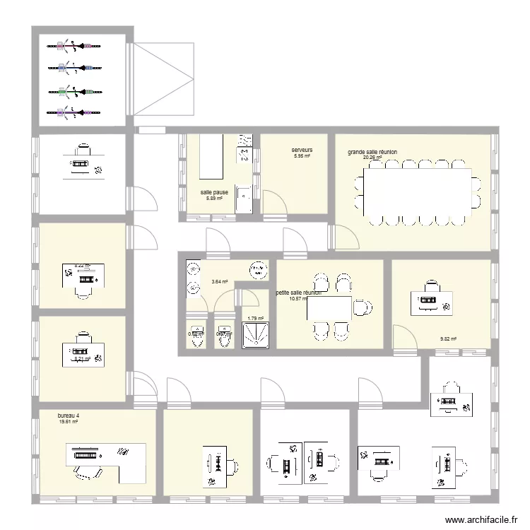 PROJET WESTcom 2 bureaux individuels. Plan de 