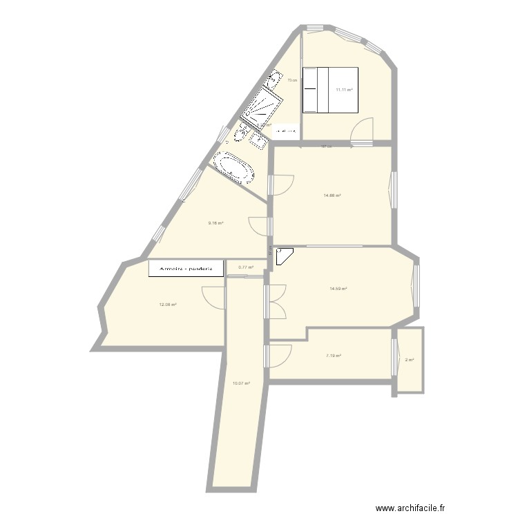 tolbiac 13eme  modifié corrigé essai 5. Plan de 0 pièce et 0 m2