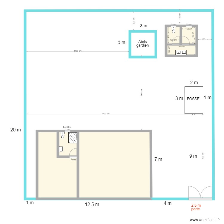 toilette cour travaux. Plan de 0 pièce et 0 m2