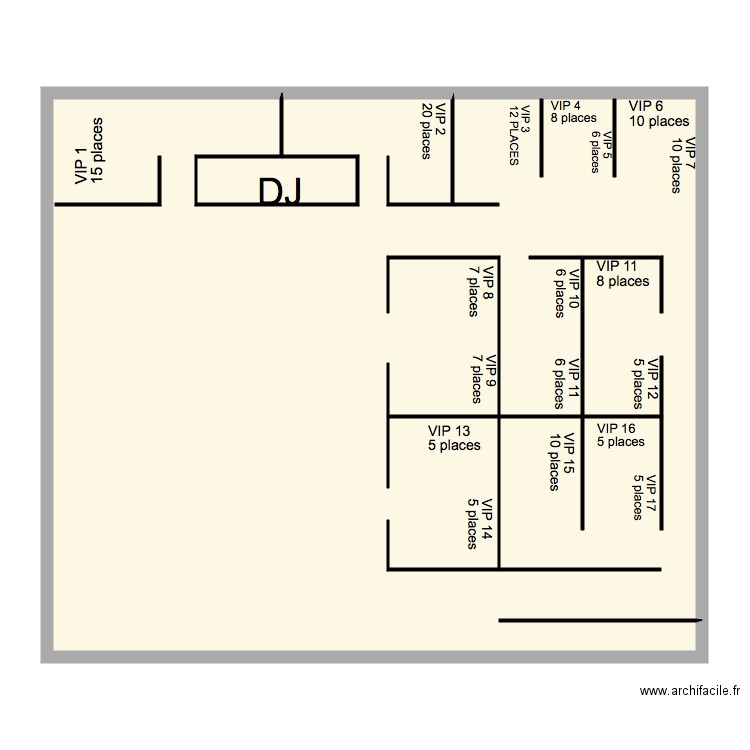 VIP one club . Plan de 0 pièce et 0 m2