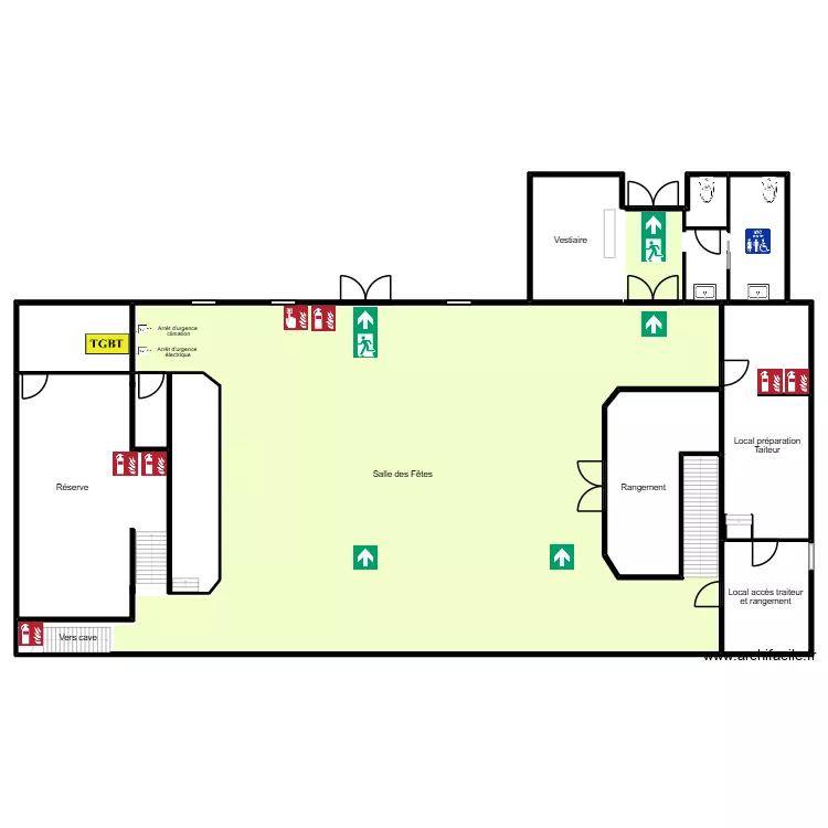 Chapelle. Plan de 9  et 1037 m²