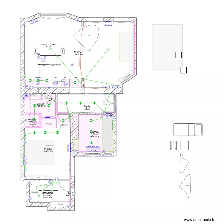 BOBILLOT_VERSION_CHANTIER2_ELEC. Plan de 9 et 62 m² BOBILLOT_VERSION_CHANTIER2_ELEC. Plan de 9 et 62 m²