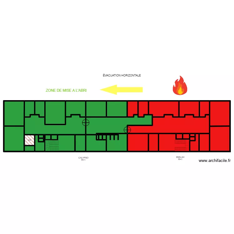 CALYPSO R+1 EVAC 2. Plan de 