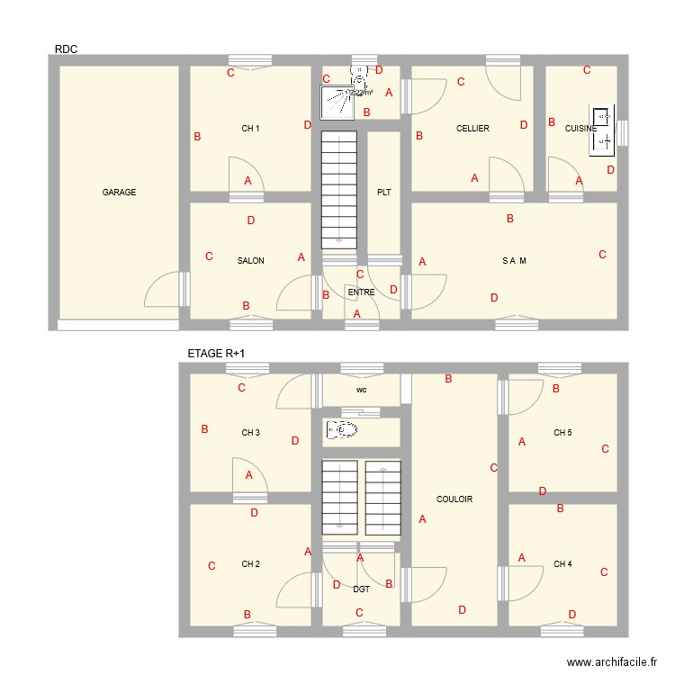 BRUNET 2. Plan de 19 pièces et 114 m2