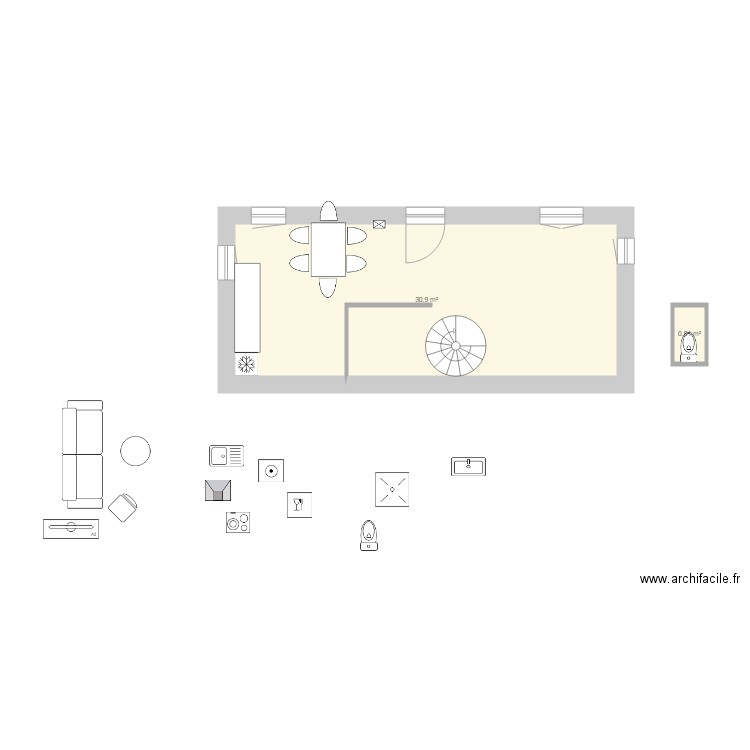 Duplex Etage 1 variante. Plan de 0 pièce et 0 m2