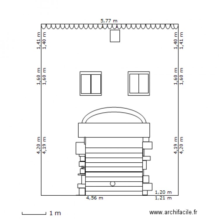 Facade projettée. Plan de 0 pièce et 0 m2