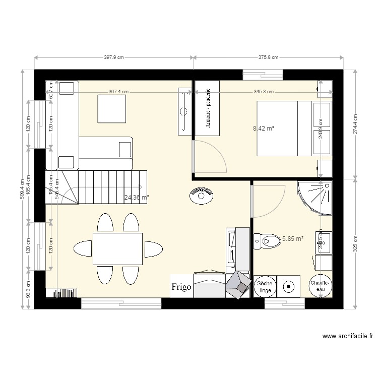 tiro 840 x 600 os120 escalier central. Plan de 0 pièce et 0 m2