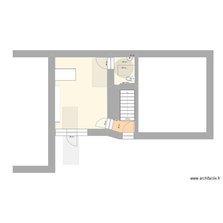 MAIRIE MONTJOYER. Plan de 4 pièces et 60 m2