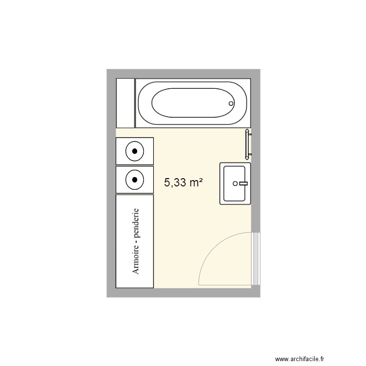 Loisy SDB Existant. Plan de 0 pièce et 0 m2