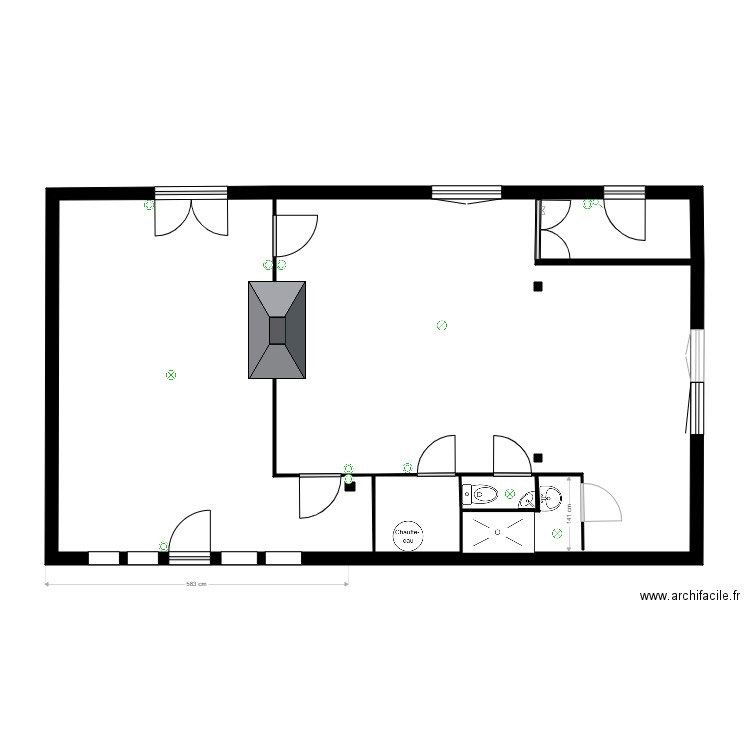 RDC CASTETS1.1. Plan de 4 pièces et 82 m2