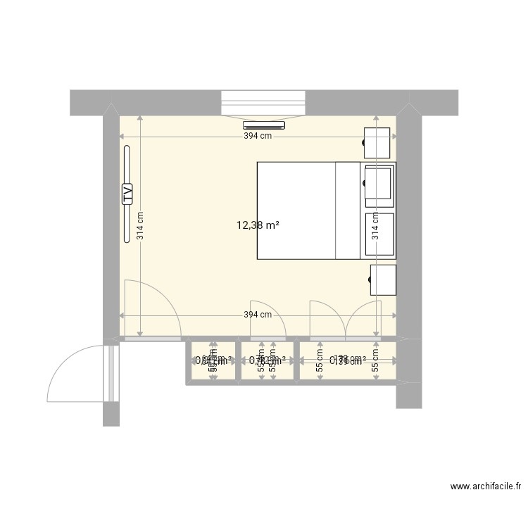 Adoum Hassan CH1 ELEC. Plan de 4 pièces et 14 m2