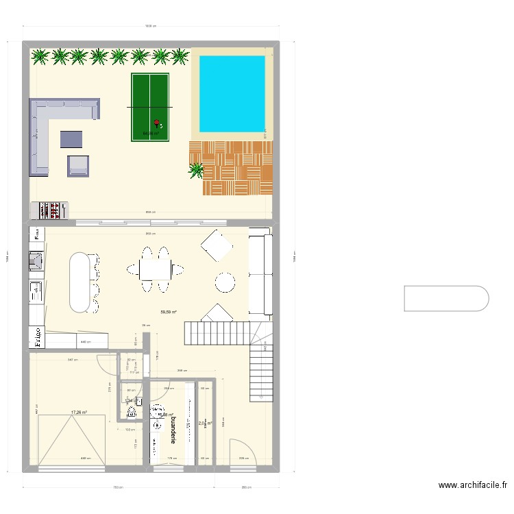 lea. Plan de 16 pièces et 222 m2