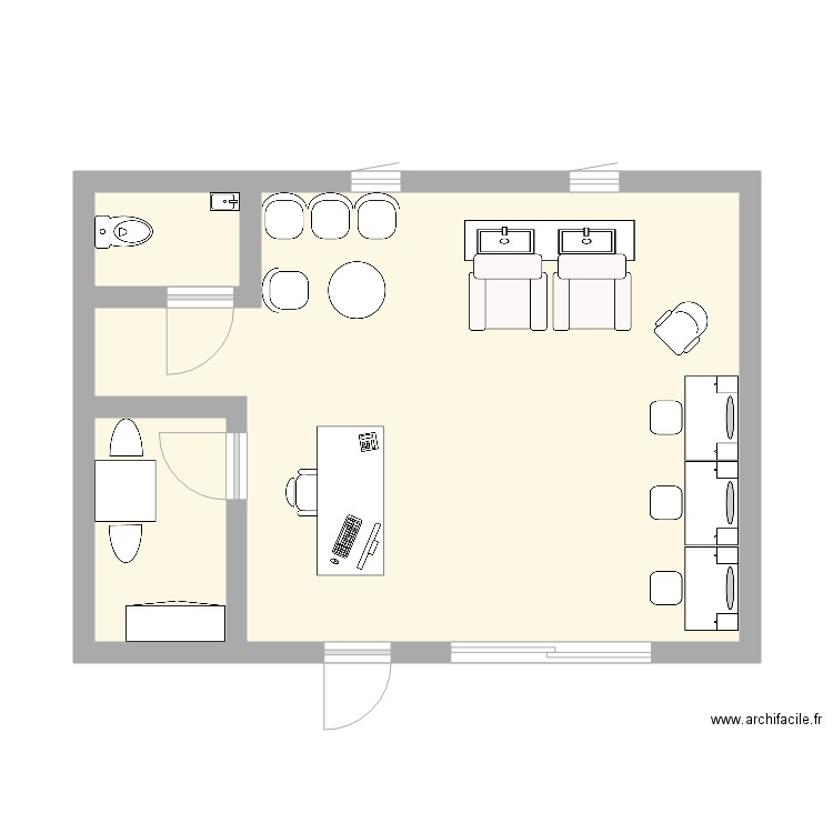 salon de coiffure. Plan de 0 pièce et 0 m2