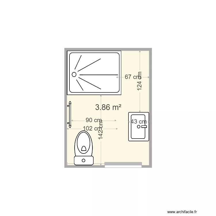 PETITE SALLE DE BAIN. Plan de 