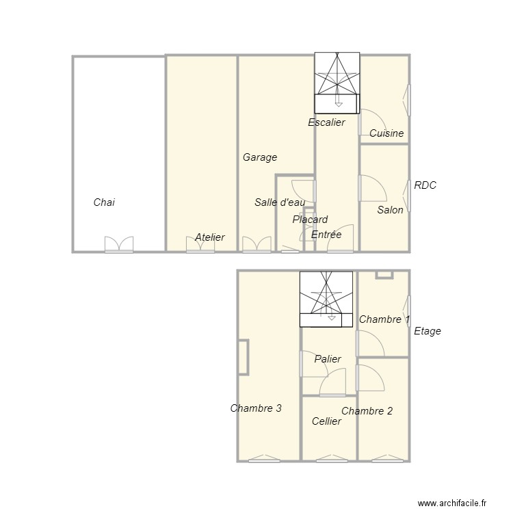 Croquis LANGLOIS (beautiran). Plan de 13 pièces et 28 m2