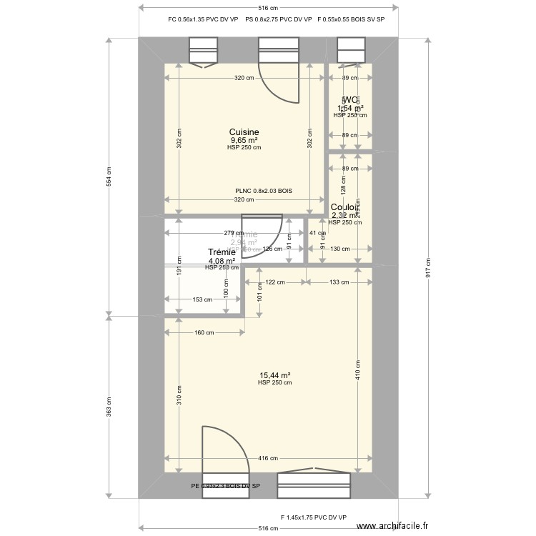 BOURDIN. Plan de 18 pièces et 133 m2