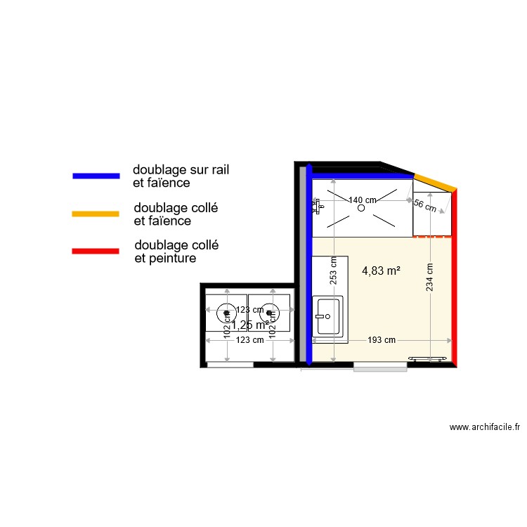 VUILLAULE SDB AMENAGEMENT. Plan de 0 pièce et 0 m2