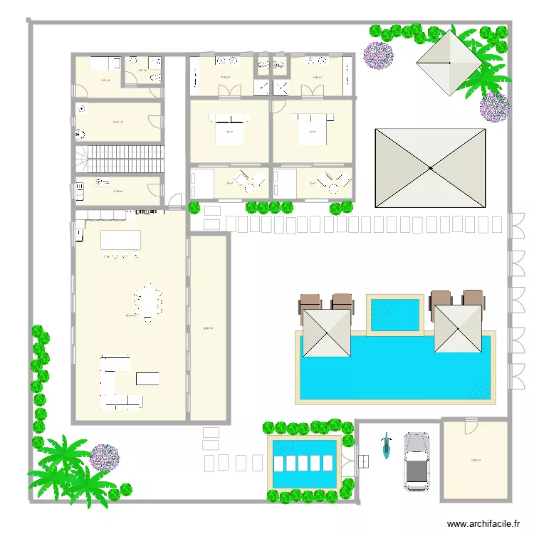 Pererenan villa 4. Plan de 